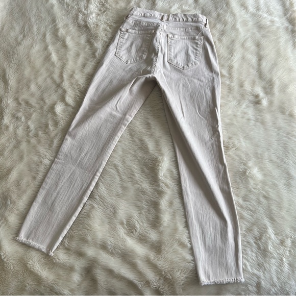 Ann Taylor LOFT Cream Raw Hem High Rise Skinny Utility Pant Size 2 - Picture 15 of 16